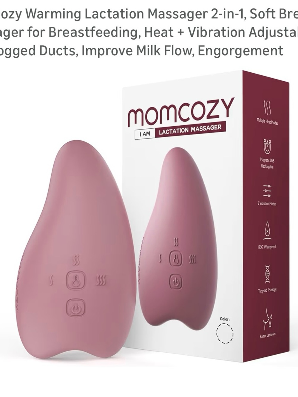 Momcozy Lactation Massager - Dusty Rose